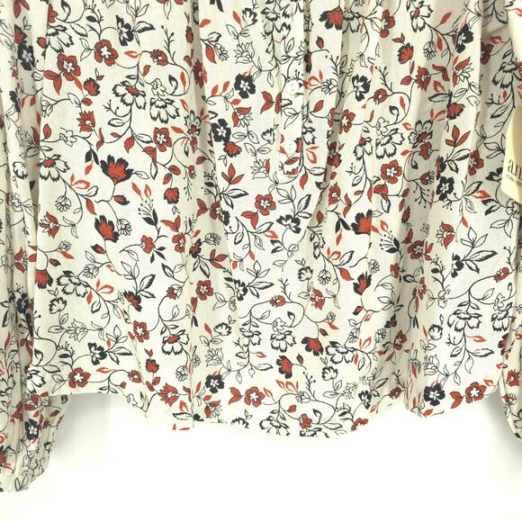 a.n.a. A New Approach Estie Floral Cream Pattern Top Long Sleeve Size XL NWT - Picture 5 of 11